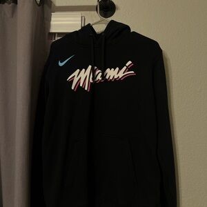 Black Miami Hoodie with Pink and Blue Accents